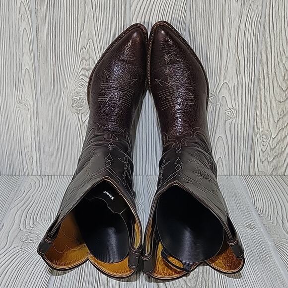 Justin Boots Style 8561 Brown Leather Pointed Toe Cowboy Western Boots - Picture 6 of 15